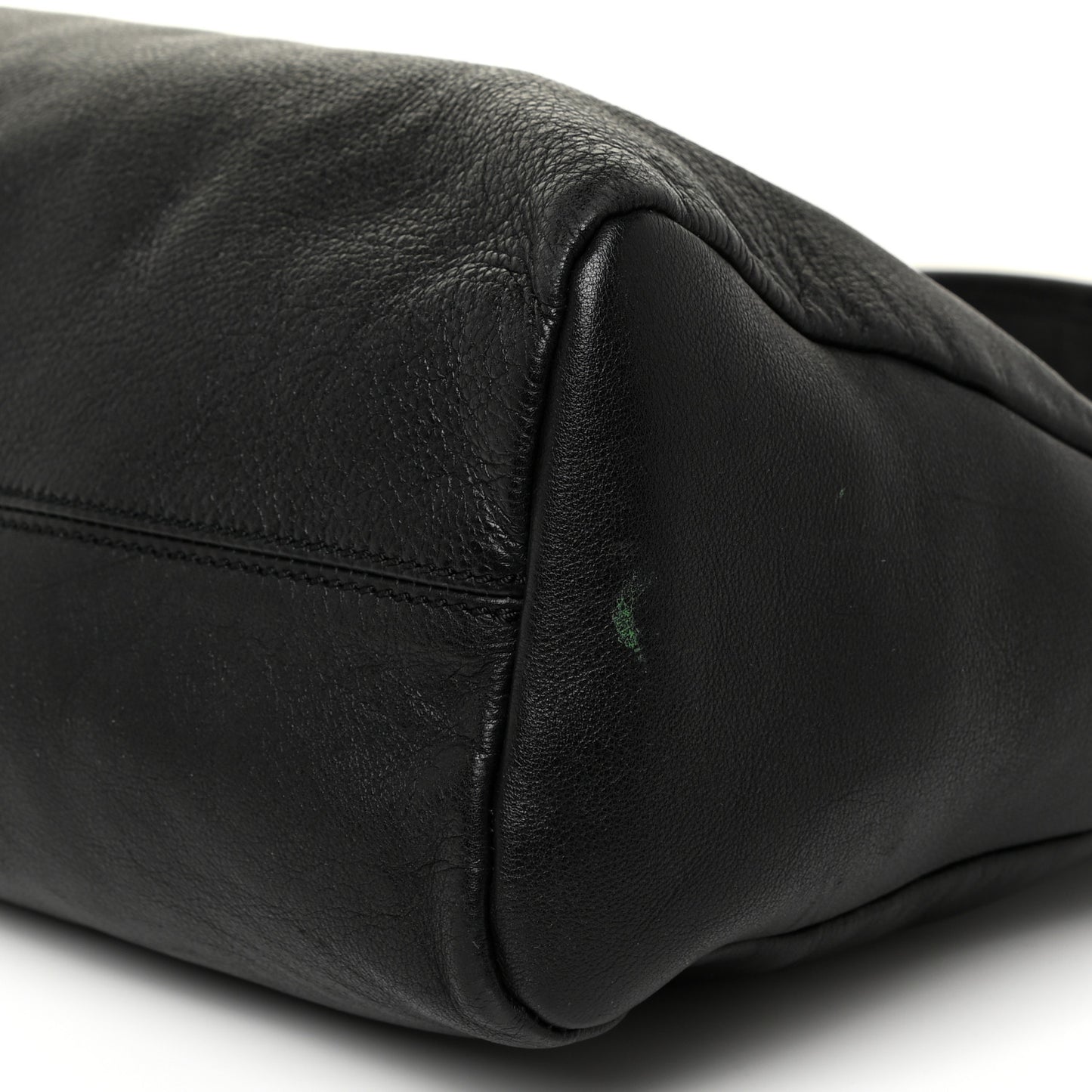 Calfskin Zipper Strap Hobo Black