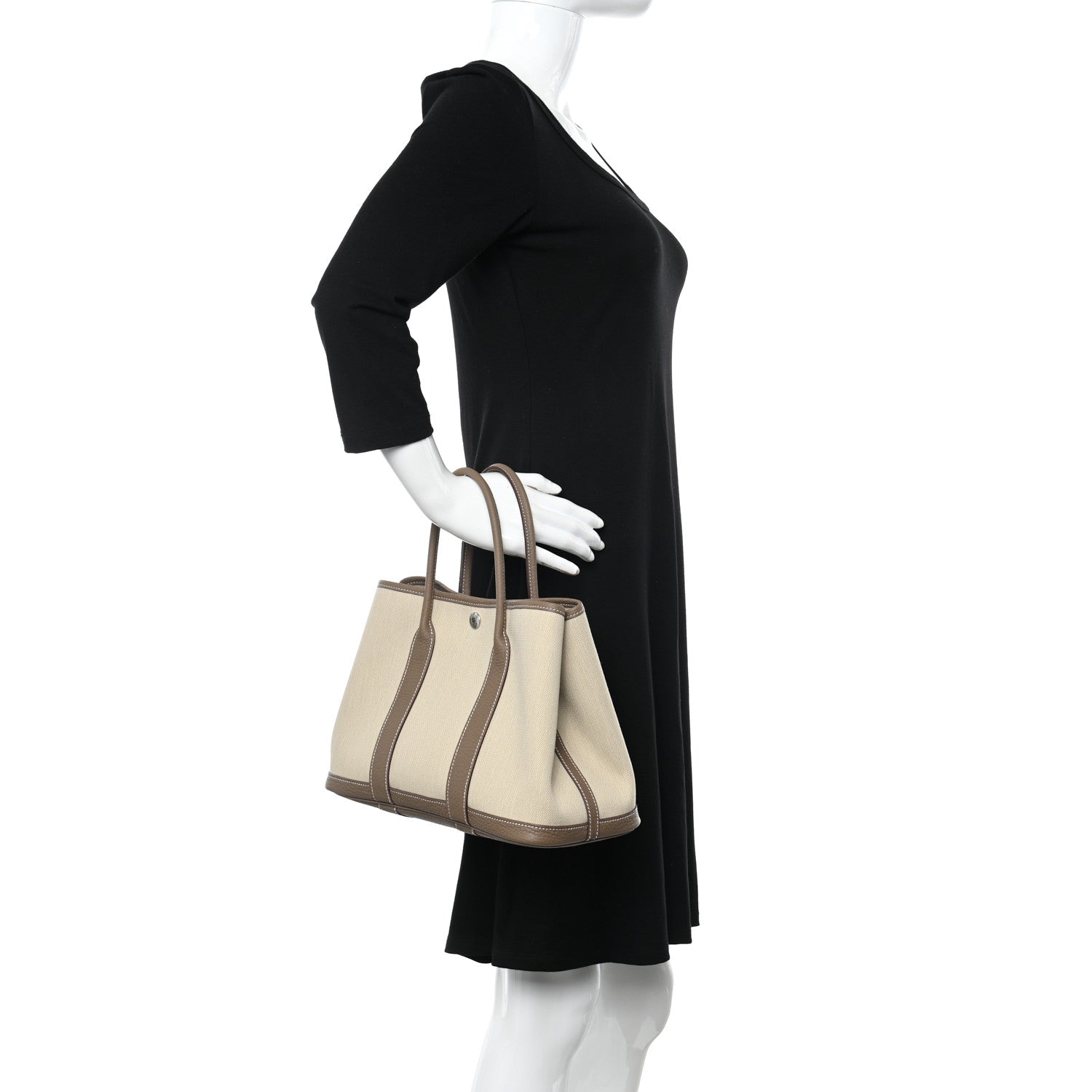 Hermes Twill D Negonda Garden Party 30 TPM Tote Beton Etoupe 2 of 10