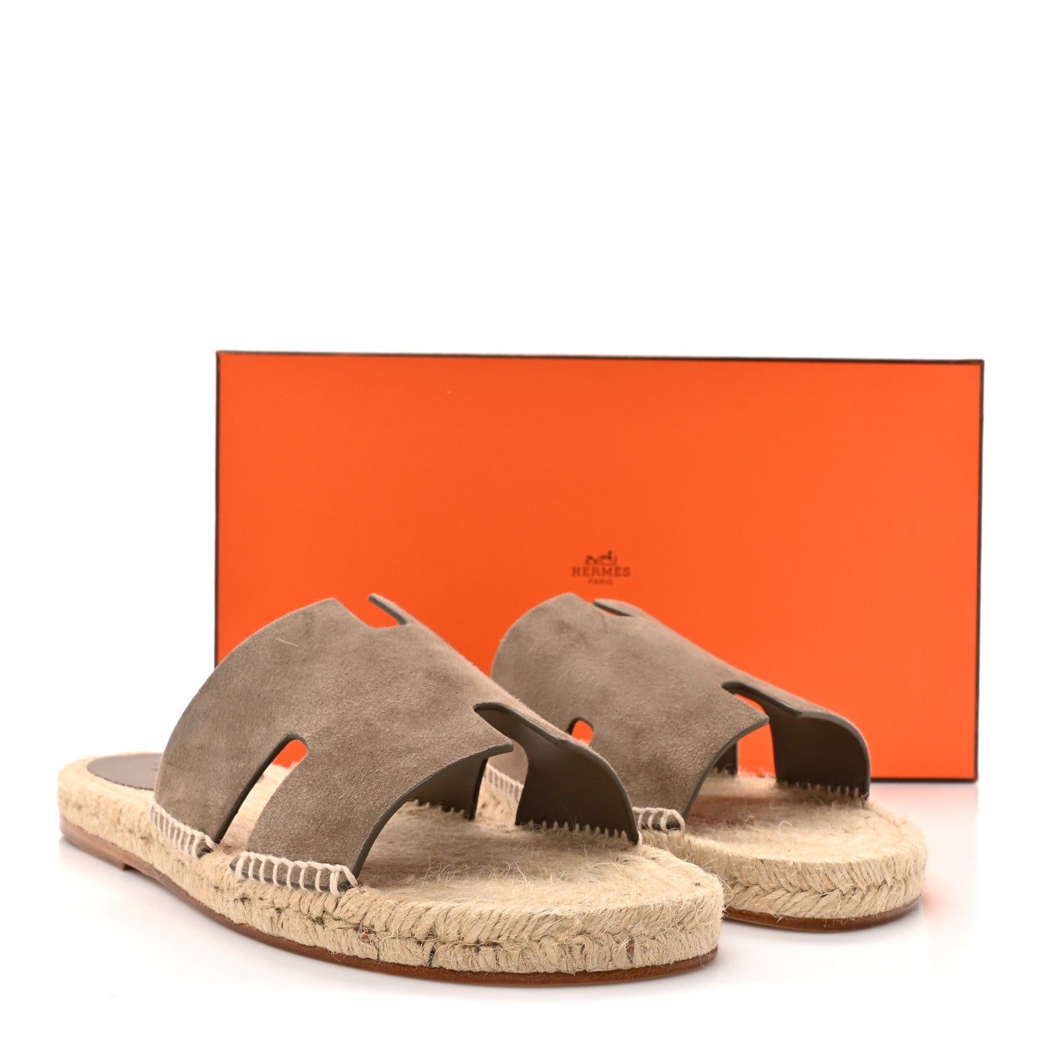 Hermes Suede Goatskin Mens Antigua Espadrille Sandals 43 Beige Sable 10 of 10