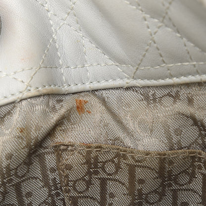 Christian Dior Lambskin Cannage Soft East West Tote White 11 of 13