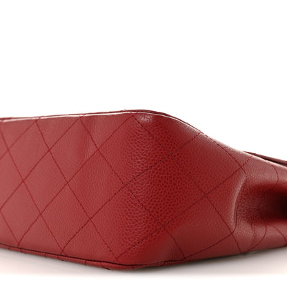 Chanel Caviar Quilted Jumbo Single Flap Dark Red 10 of 14