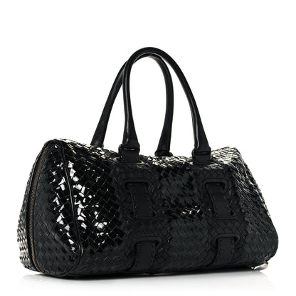 Bottega Veneta Patent Nappa Intrecciato Satchel Black 2 of 16