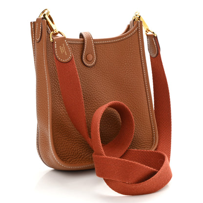 Hermes Taurillon Clemence Amazone Evelyne TPM Gold Cuivre 3 of 10