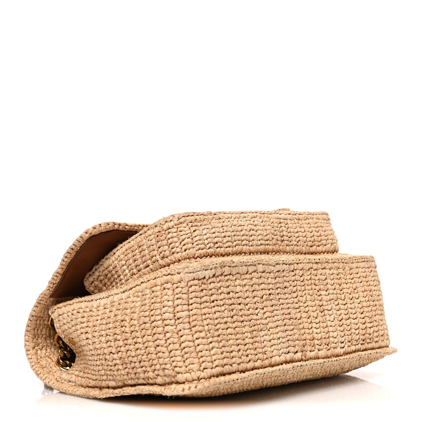 Raffia Calfskin Monogram Medium Niki Chain Satchel