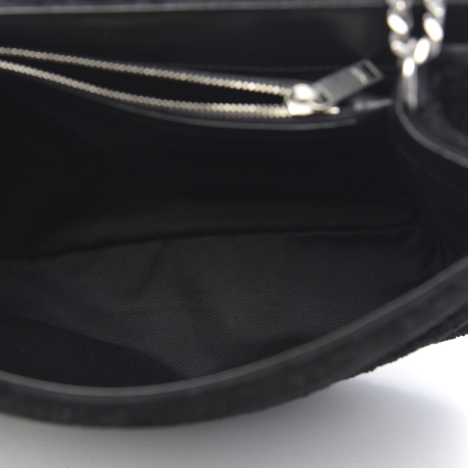 Saint Laurent Shearling Monogram Medium Loulou Shoulder Bag Black 4 of 9