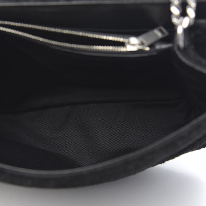 Saint Laurent Shearling Monogram Medium Loulou Shoulder Bag Black 4 of 9