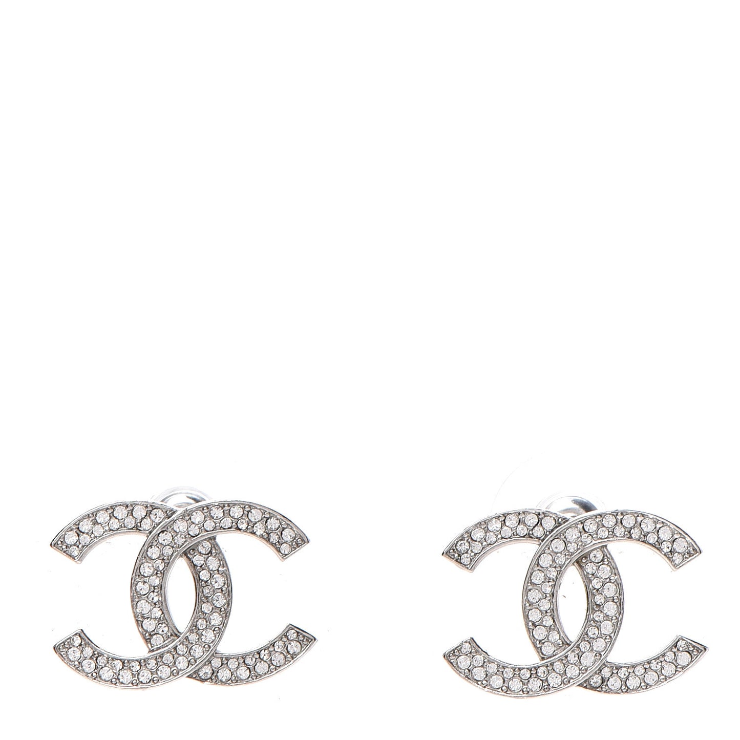 Crystal CC Earrings Silver