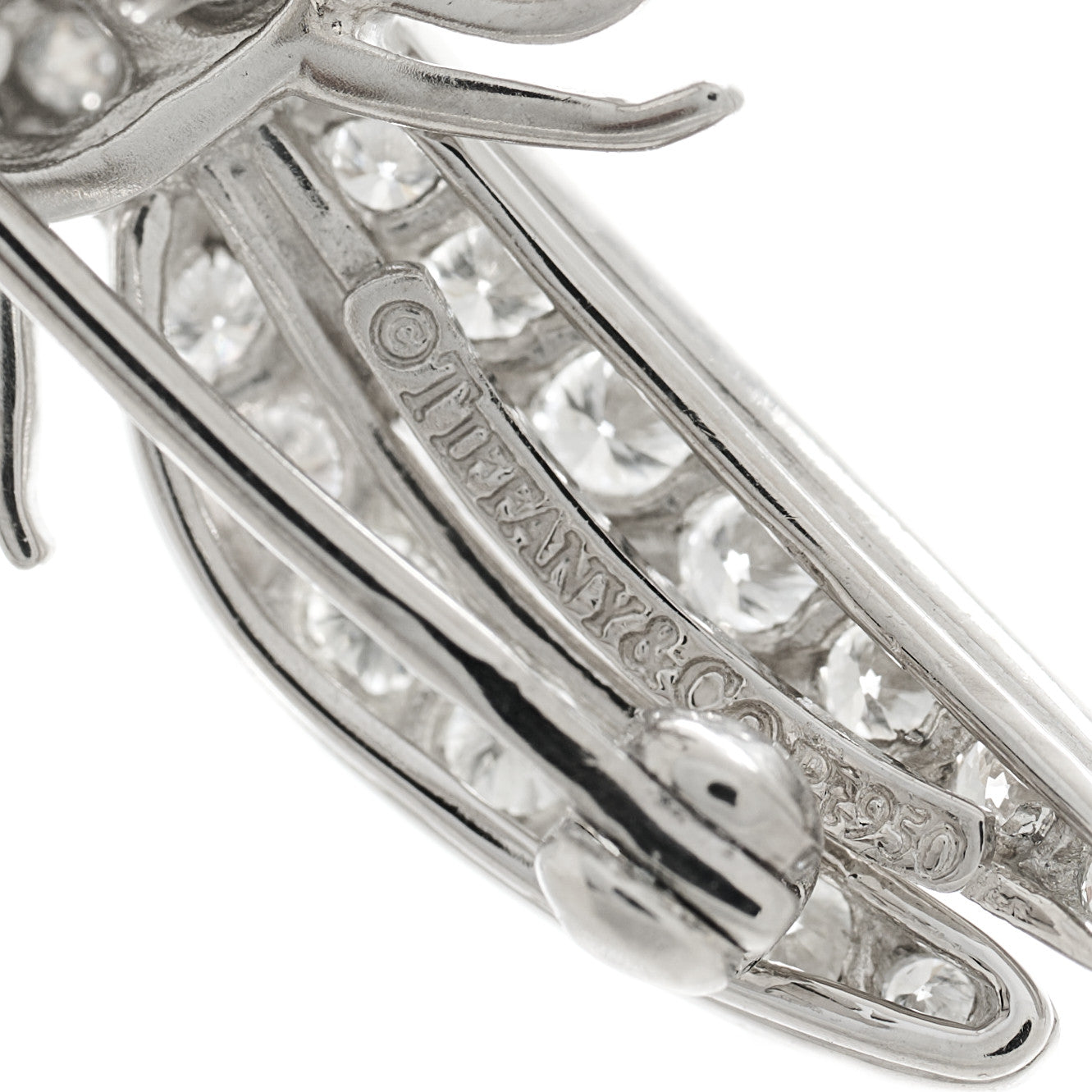 Tiffany Platinum Diamond Blue Sapphire Dragonfly Brooch Pin 4 of 4