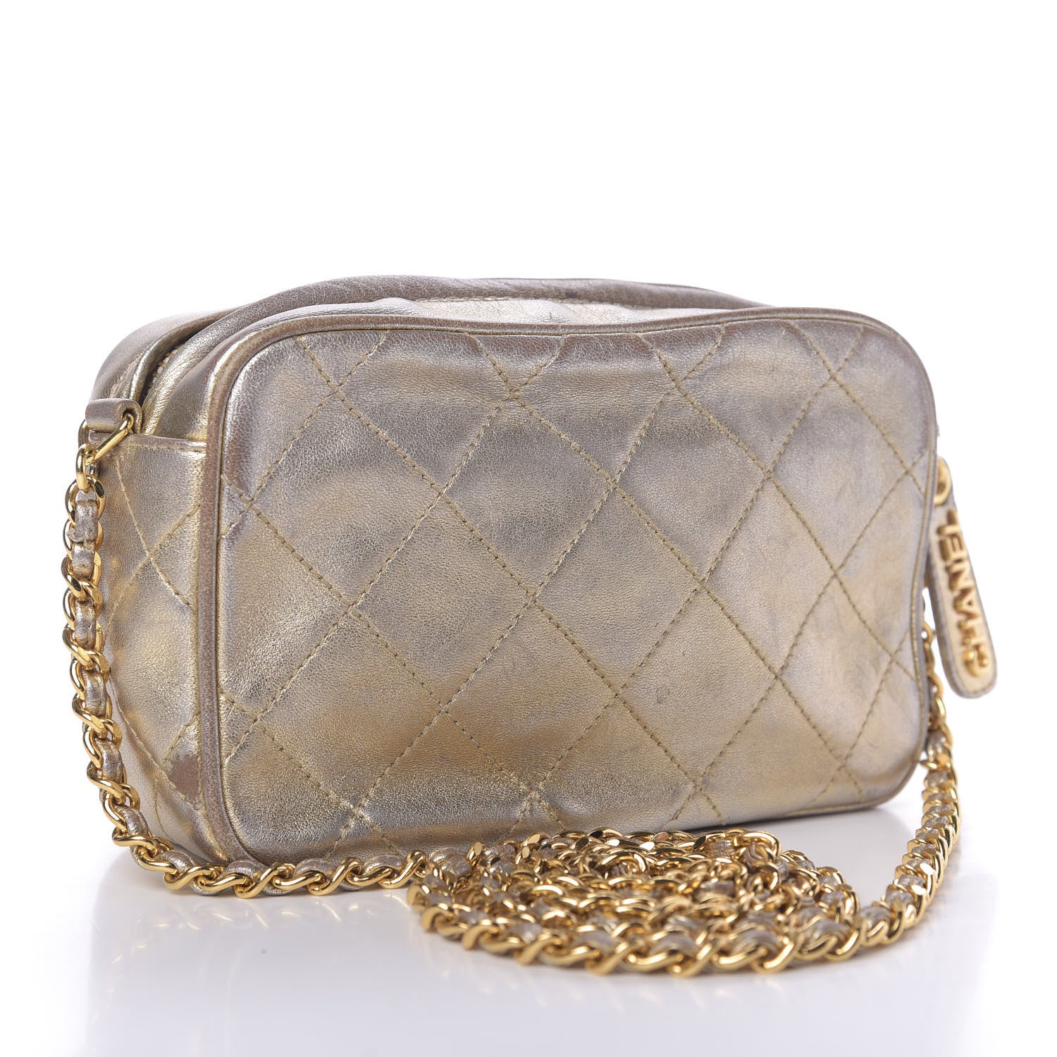 Chanel Metallic Lambskin Camera Case Gold 3 of 8