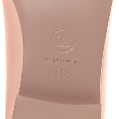 Chanel Lambskin Cap Toe CC Ballerina Flats 37.5 Light Pink Dark Pink 6 of 9