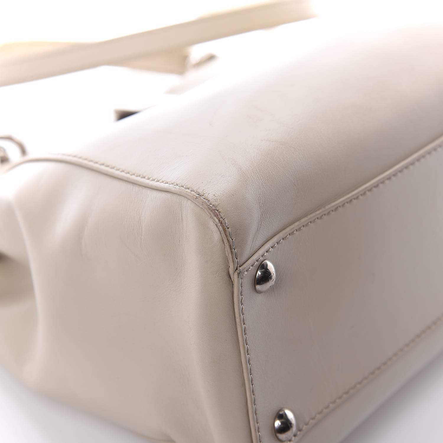 Fendi Vitello Morgan Shiny Nappa Medium Peekaboo Iconic Satchel Latte Azalea 19 of 29