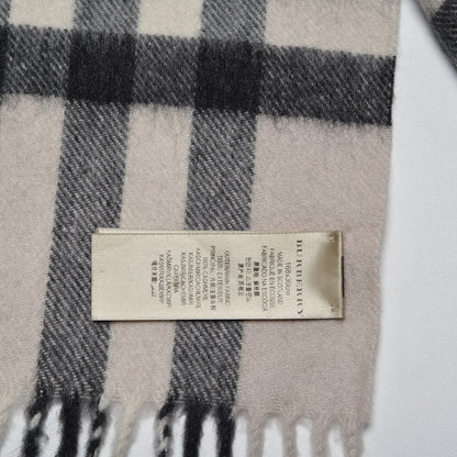 Burberry Cashmere Check Fringe Scarf Stone 4 of 6