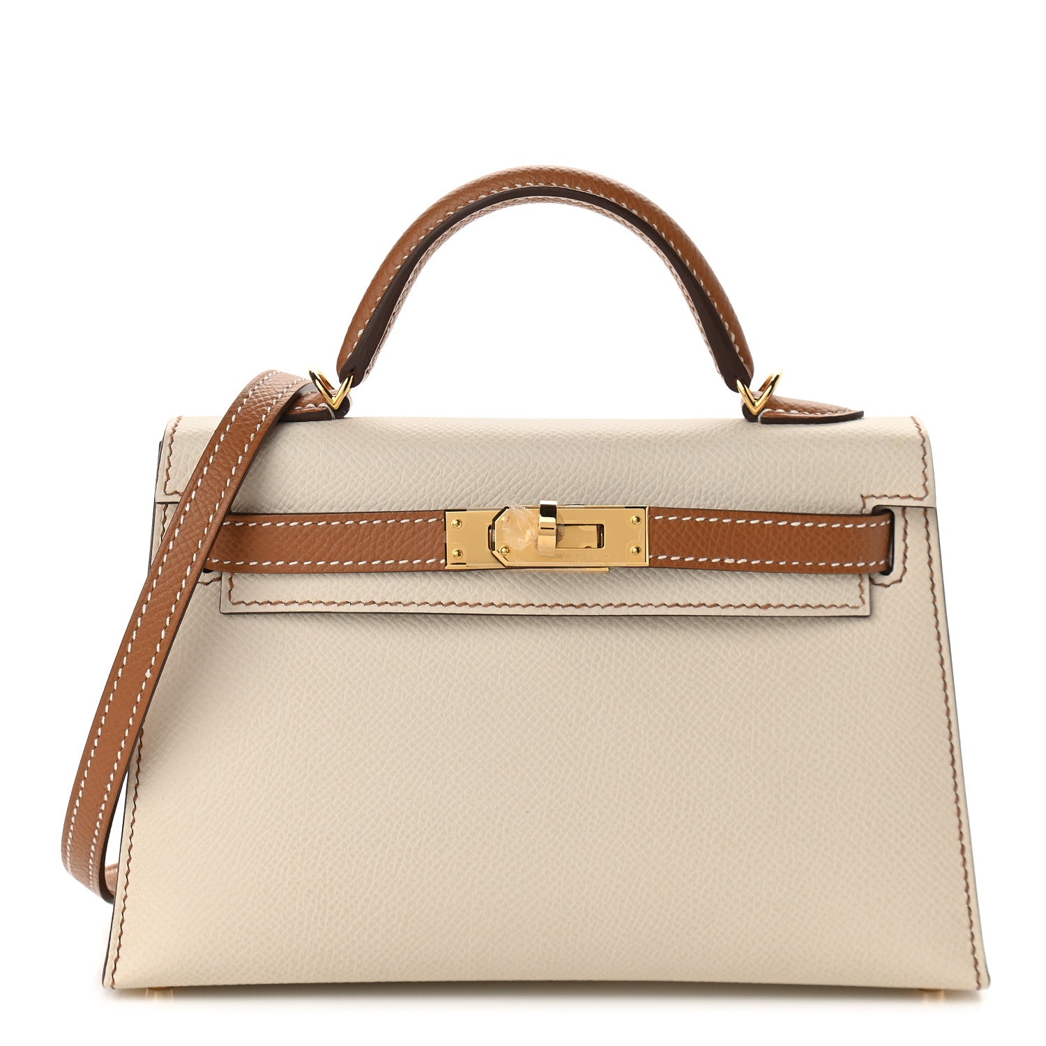 Hermes Epsom Horseshoe Mini Kelly Sellier 20 Craie Gold 1 of 33