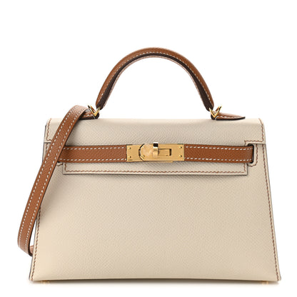 Hermes Epsom Horseshoe Mini Kelly Sellier 20 Craie Gold 1 of 33