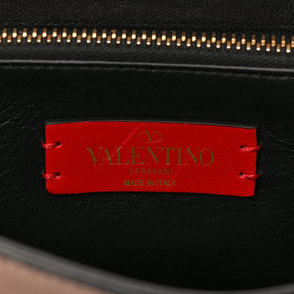 Valentino Garavani Pebbled Calfskin Medium VRing Chain Shoulder Bag Poudre 6 of 8