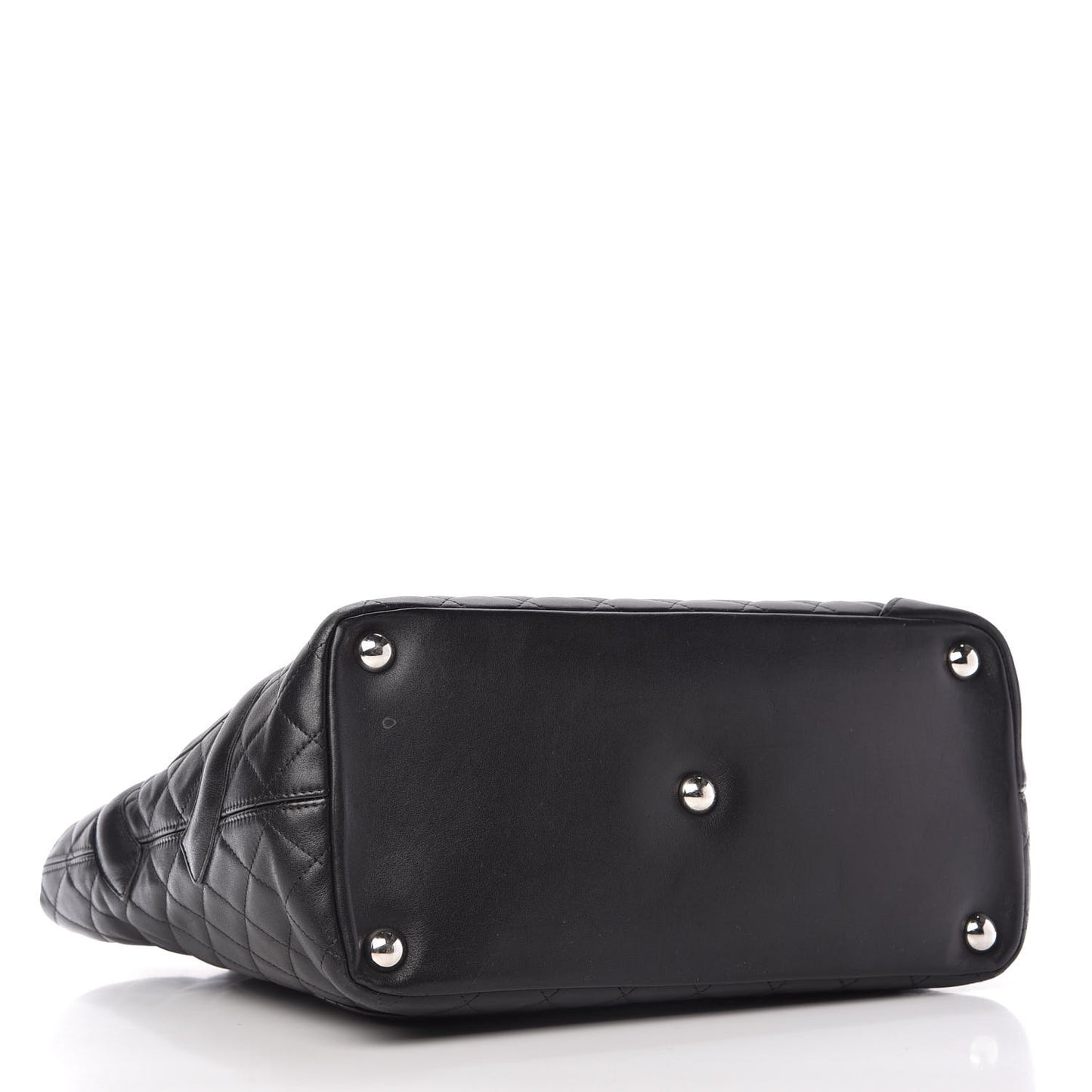 Calfskin Quilted Large Cambon Tote Black