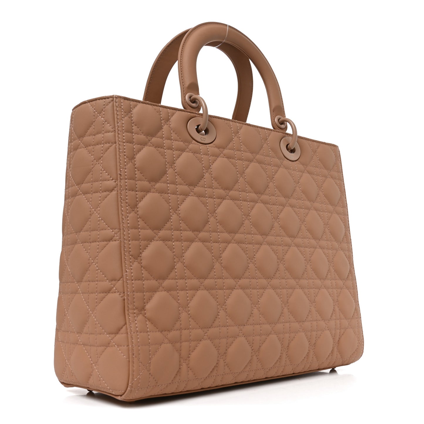 Ultra Matte Calfskin Cannage Large Lady Dior Beige