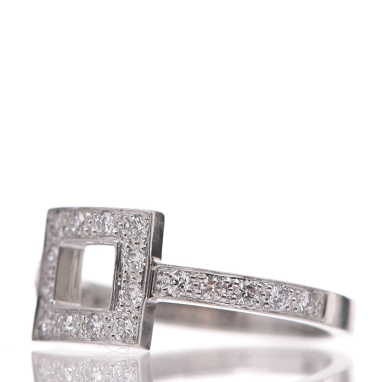 Platinum Diamond Square Ring 49 4.75