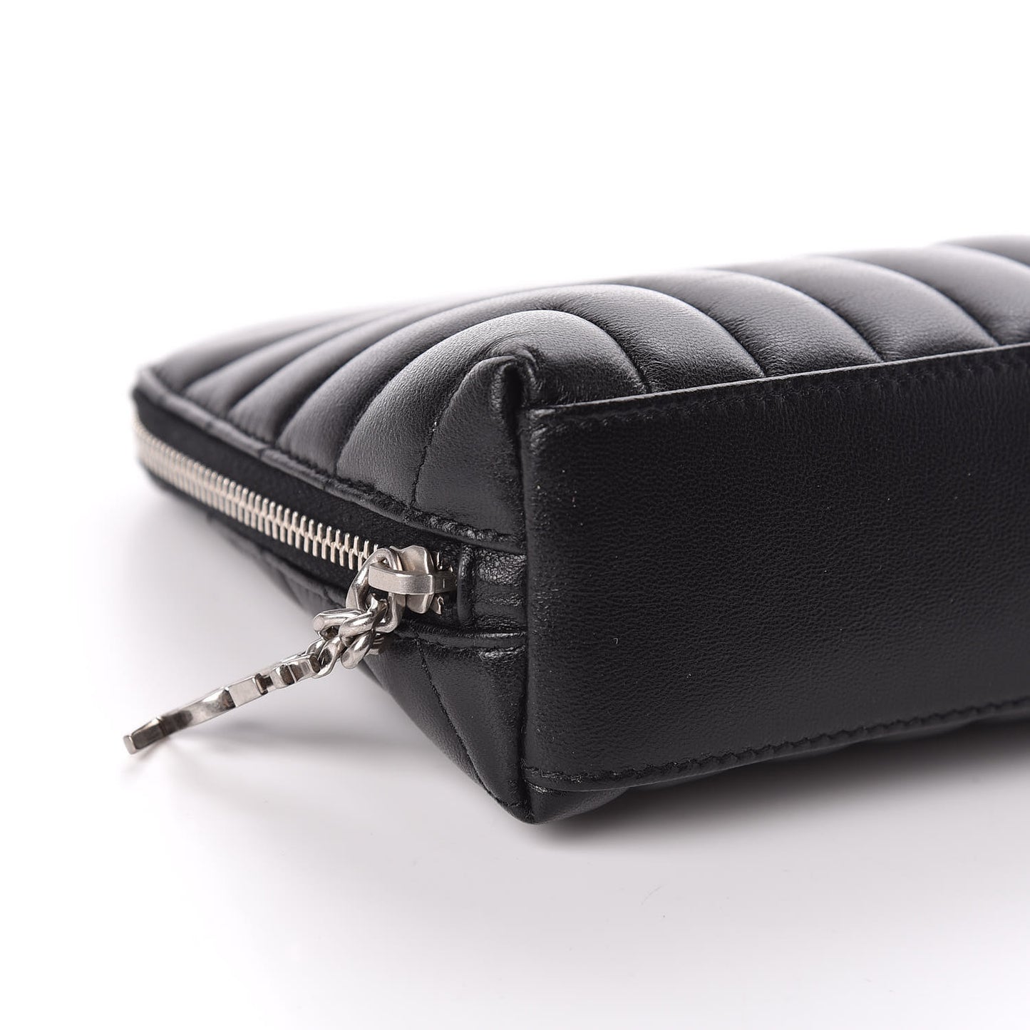 Lambskin Matelasse Cosmetic Case Black