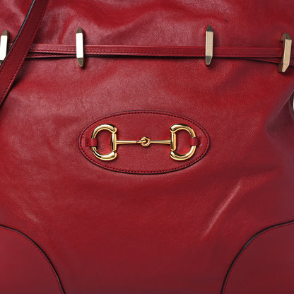 Gucci Sakai Be Green Calfskin Horsebit 1955 Cinch Top Messenger Bag New Cherry Red 9 of 11