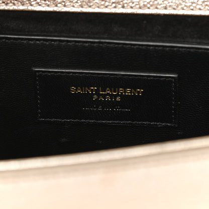 Saint Laurent Metallic Calfskin Medium Classic Monogram Kate Satchel Pale Gold 6 of 9