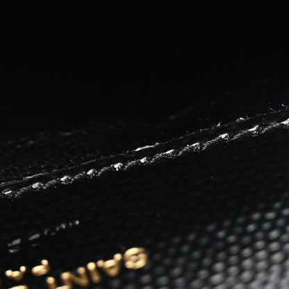Saint Laurent SAINT LAURENT Grain De Poudre Matelasse Chevron Monogram Compact Wallet Black 10 of 14