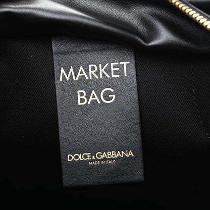 Dolce & Gabbana Dauphine Leopard Logo Market Bag Black 6 of 8