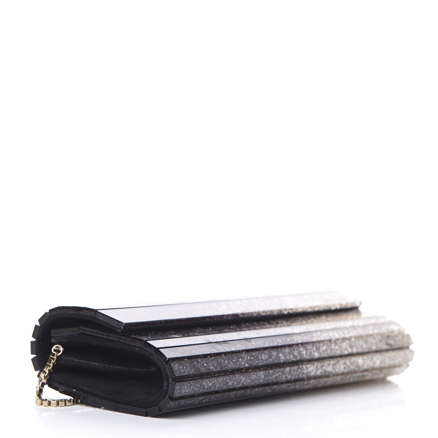 Acrylic Glitter Degrade Clutch Black Champagne