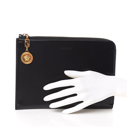 Versace Vitello Zip Pouch Black 2 of 7