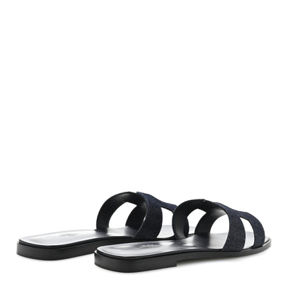 Hermes Denim Canvas Oran Sandals 41 Bleu Brut 5 of 10