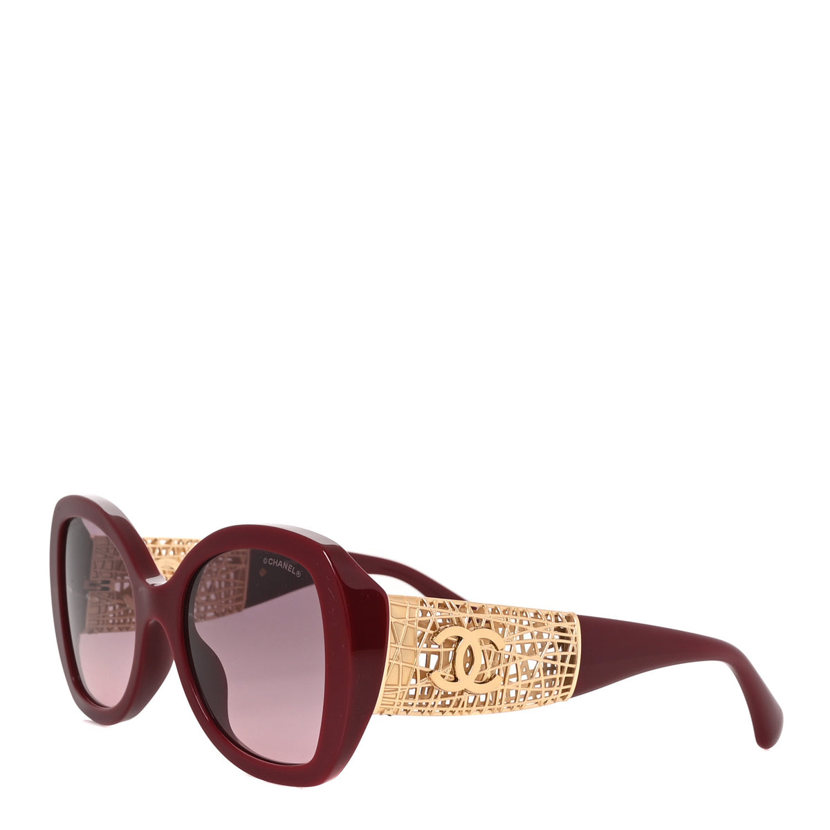 Chanel Acetate Metal Butterfly Sunglasses 5531-A Red 1 of 7