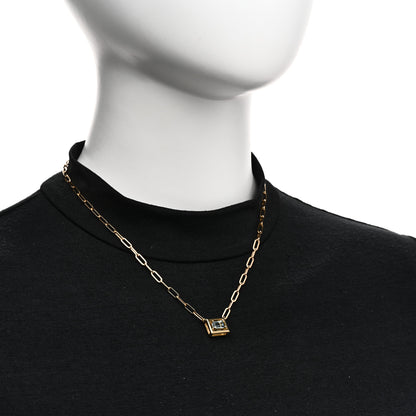 Tiffany 18K Yellow Gold Aquamarine Jewel Box Pendant Necklace 2 of 6