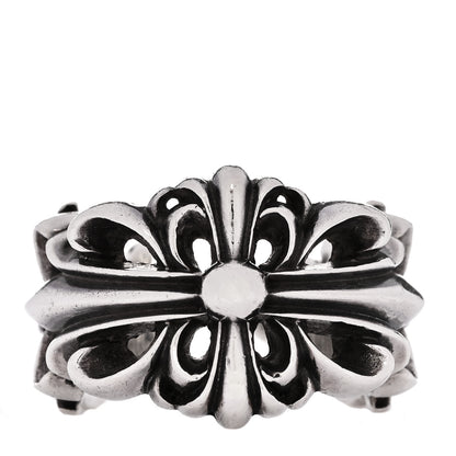 Chrome Hearts Sterling Silver Double Floral Cross Ring 61 9.5 1 of 7