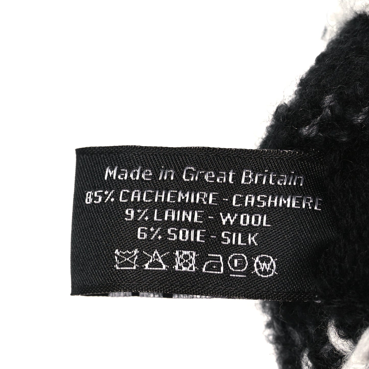 Cashmere Blend CC Gloves Black White