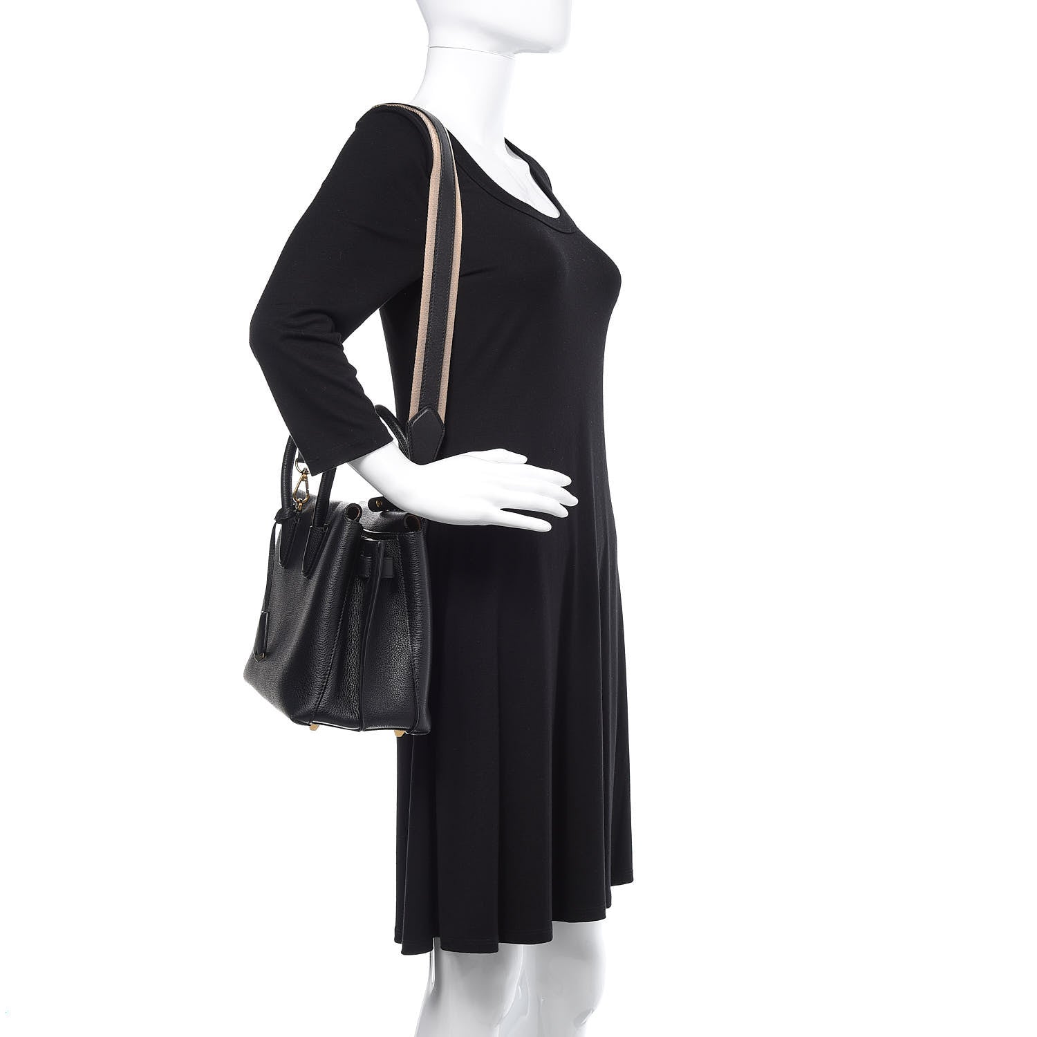 MCM Grained Calfskin Medium Milla Tote Black 2 of 11