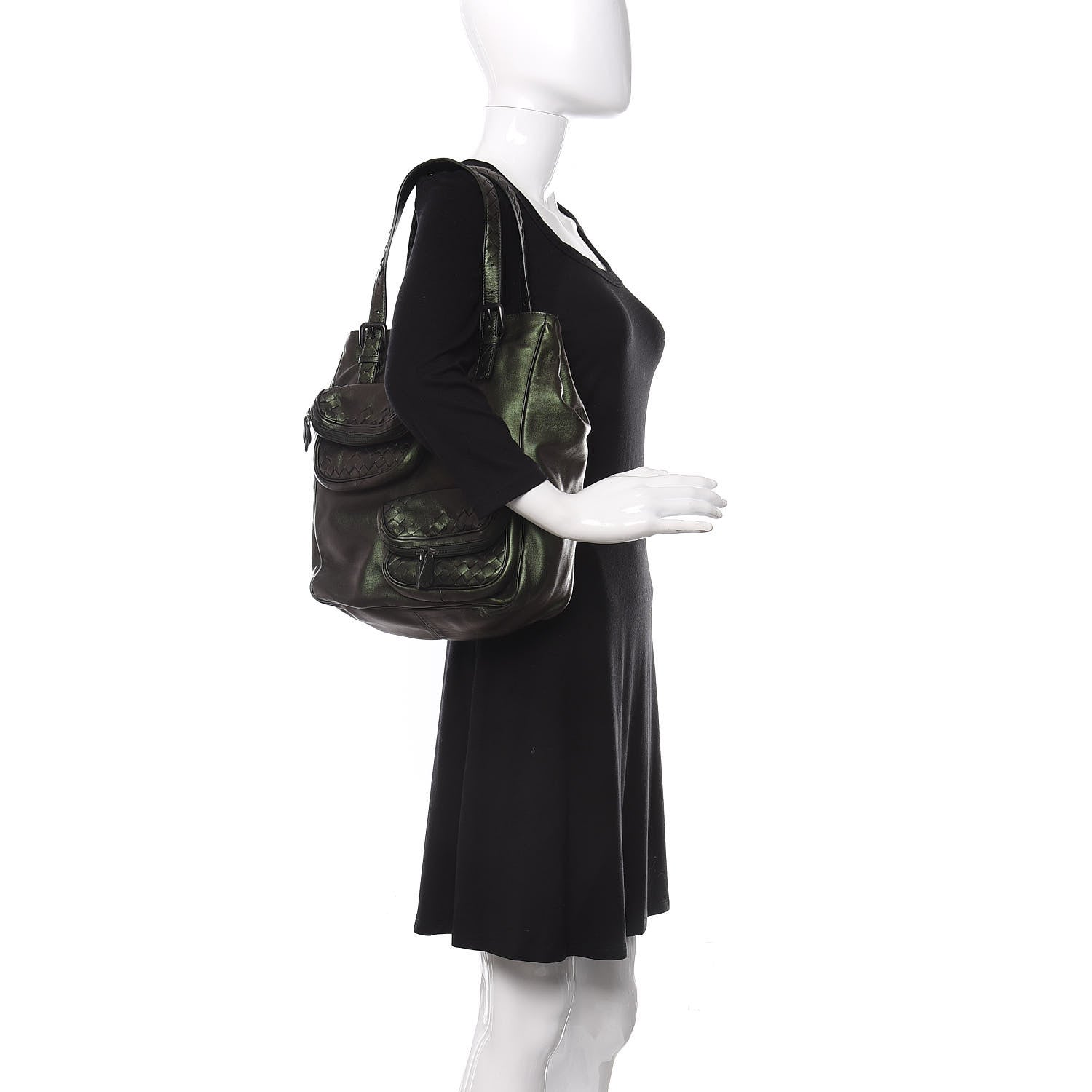Bottega Veneta Iridescent Scarabee Multi Pocket Tote Green 2 of 9