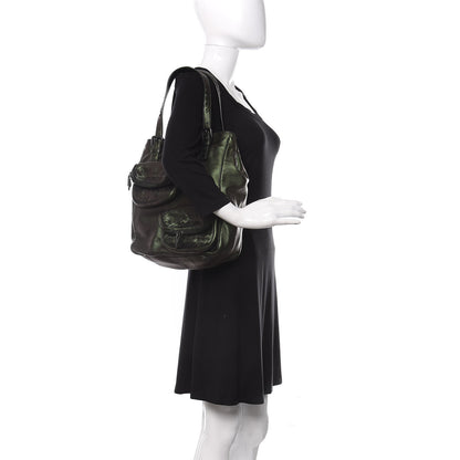 Bottega Veneta Iridescent Scarabee Multi Pocket Tote Green 2 of 9