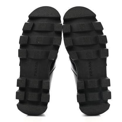 Prada Spazzolato Buckled Loafers 38.5 Black 5 of 9