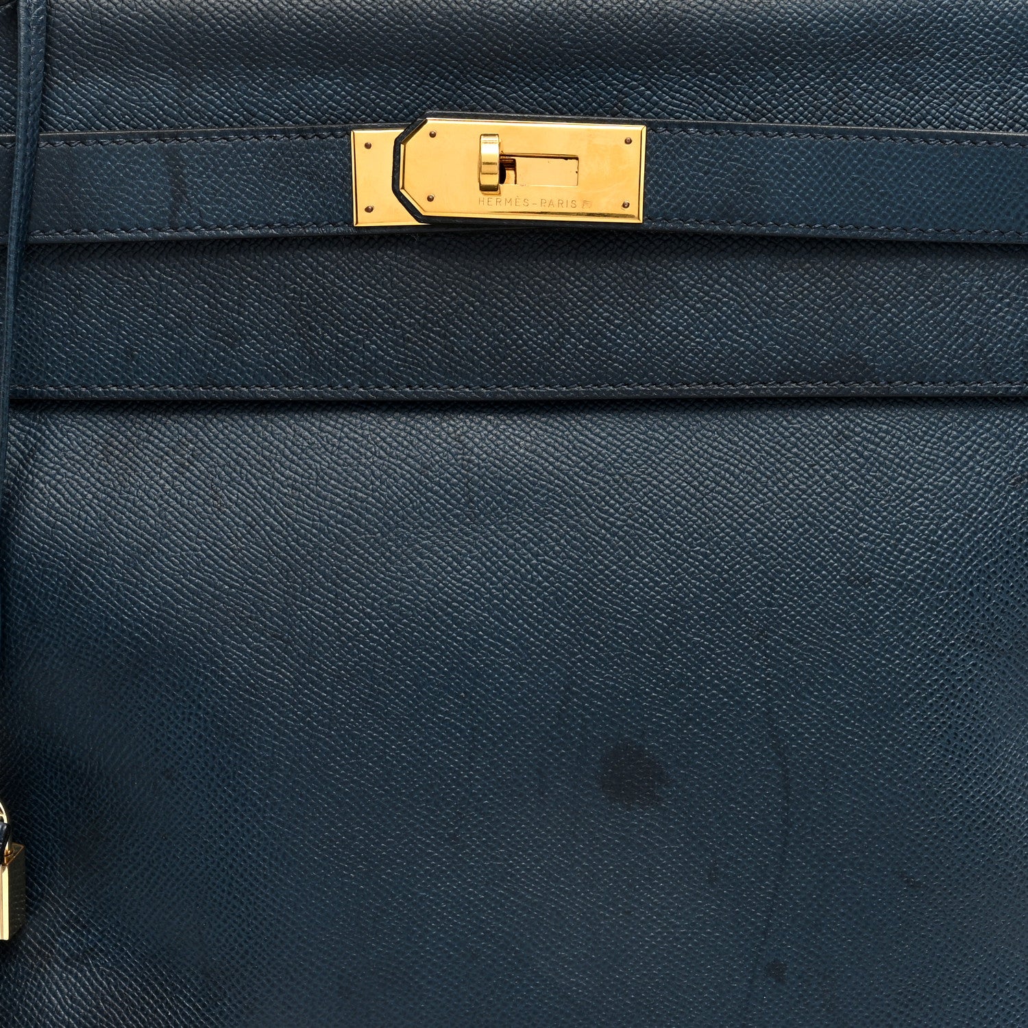 Hermes Courchevel Kelly Retourne 40 Bleu Marine 8 of 14