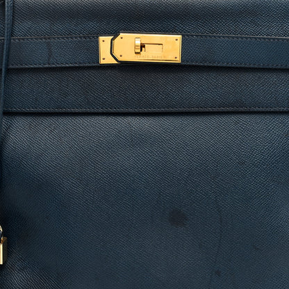Hermes Courchevel Kelly Retourne 40 Bleu Marine 8 of 14