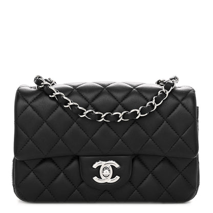Chanel Lambskin Quilted Mini Rectangular Flap Black 1 of 10
