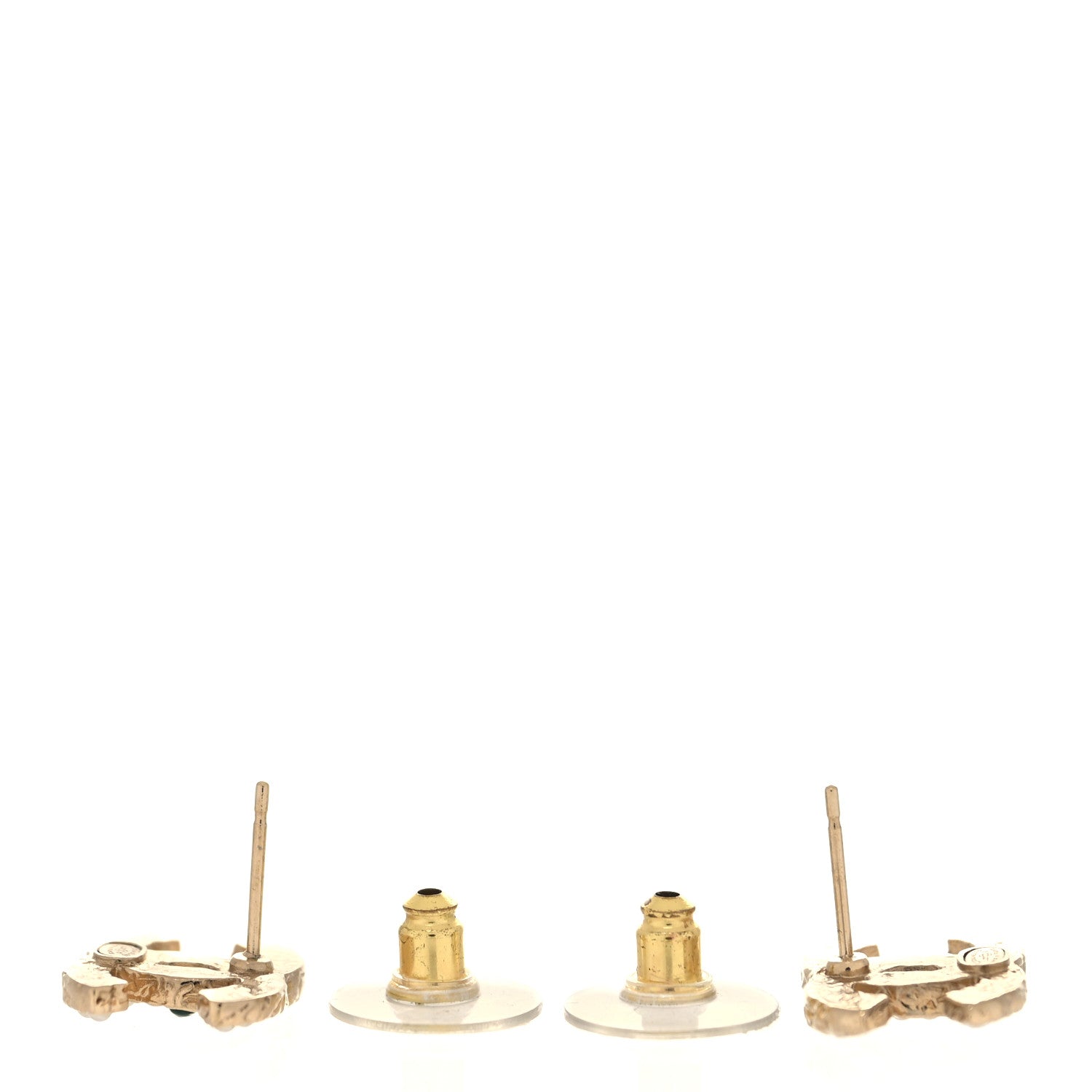 Chanel Pearl Crystal CC Earrings Gold Multicolor 3 of 5