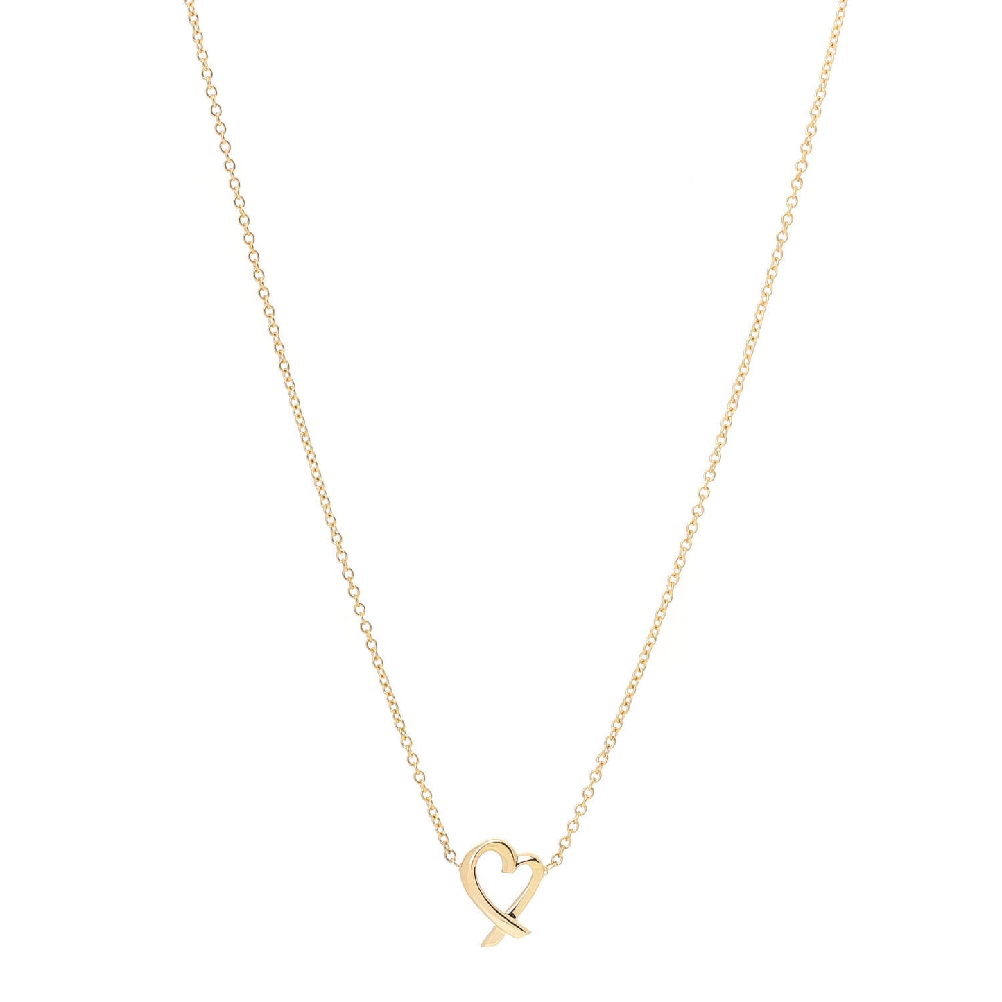 18K Yellow Gold Mini Paloma Picasso Loving Heart Pendant Necklace