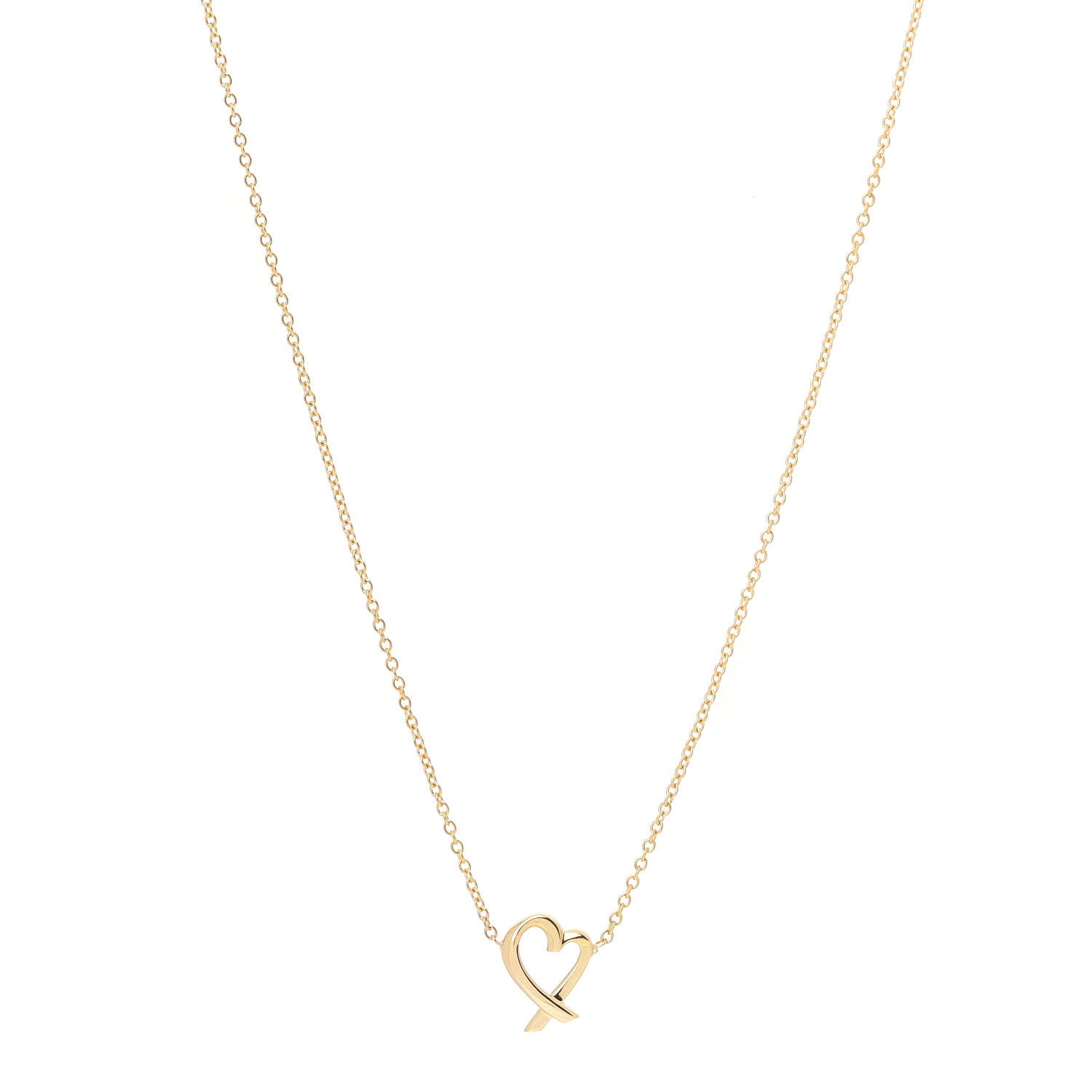 Tiffany 18K Yellow Gold Mini Paloma Picasso Loving Heart Pendant Necklace 1 of 6