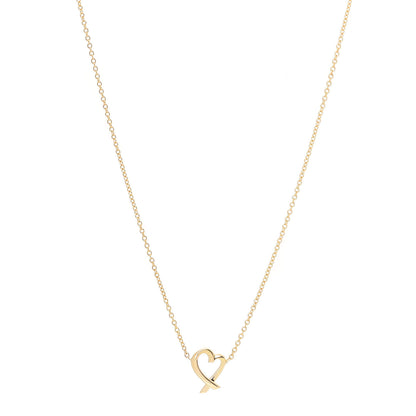 Tiffany 18K Yellow Gold Mini Paloma Picasso Loving Heart Pendant Necklace 1 of 6