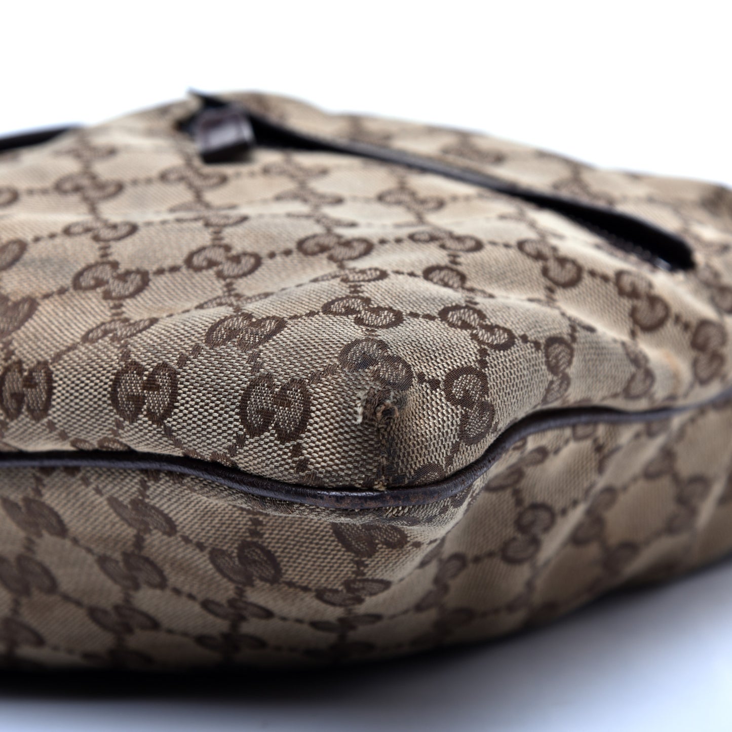 Monogram Web Medium Double Pocket Messenger Bag Dark Brown