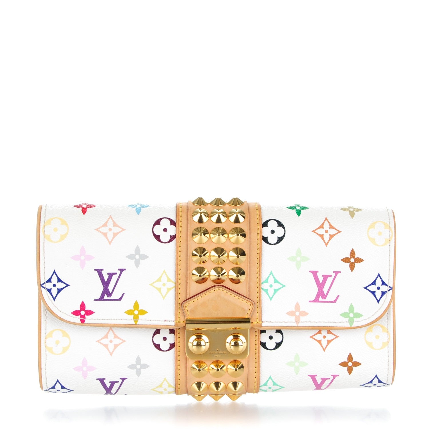 Louis Vuitton Monogram Multicolor Courtney Clutch White 1 of 7