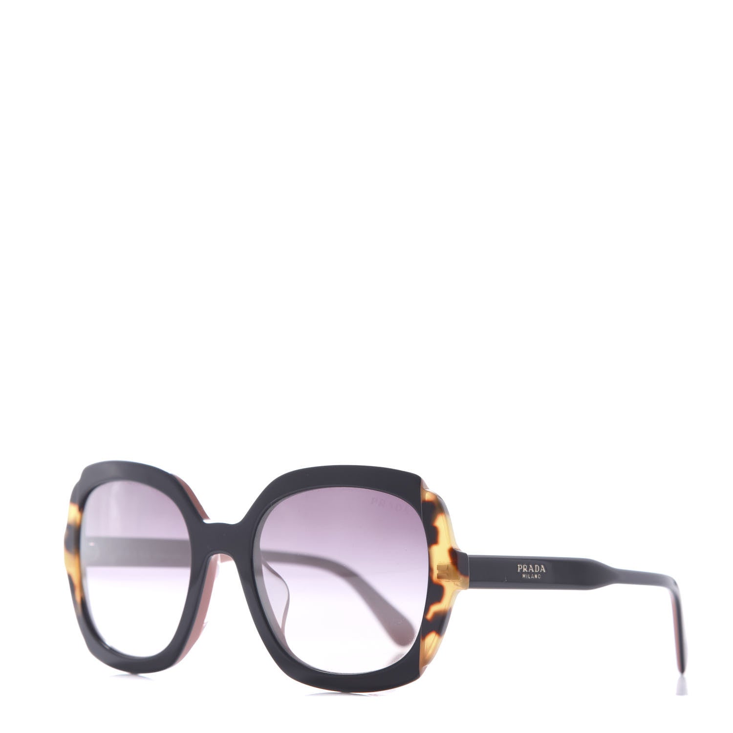 Prada Round Sunglasses SPR 16U Black Tortoise Shell 1 of 7