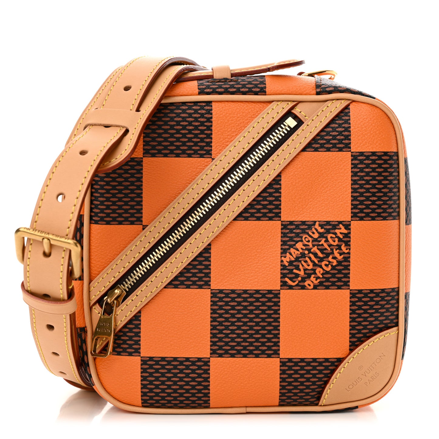 Damier Pop Chess Messenger Orange