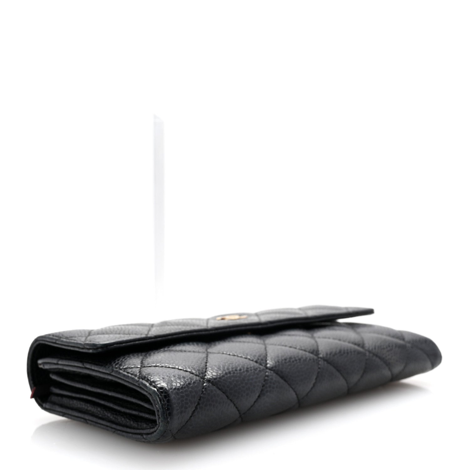 Chanel Caviar Quilted Large Gusset Flap Wallet Black 4 of 8
